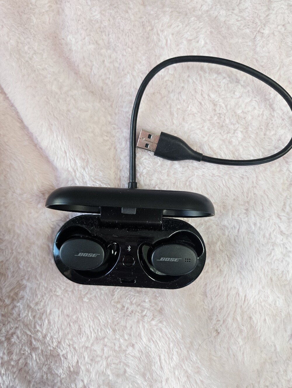 Bose Black Earbuds & Charging Case with USB Cable